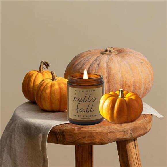 Fall Decorations for Home - Fall Candles, Gifts for Women,Natural Soy Wax Candle - Picture 6 of 8